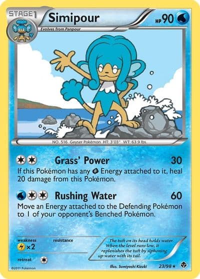 Simipour Emerging Powers Pokemon card