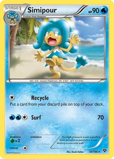 Simipour XY Base Set Pokemon card