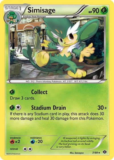 Simisage Next Destinies Pokemon card