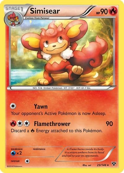 Simisear XY Base Set Pokemon card