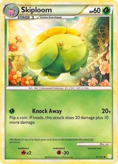 Skiploom HeartGold SoulSilver Pokemon card