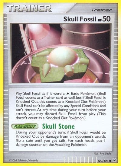 Skull Fossil Platinum Pokemon card