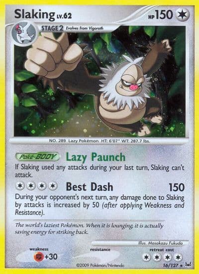 Slaking Platinum Pokemon card