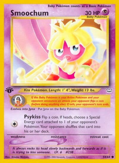 Smoochum Neo Revelation Pokemon card