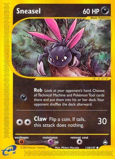 Sneasel Aquapolis Pokemon card