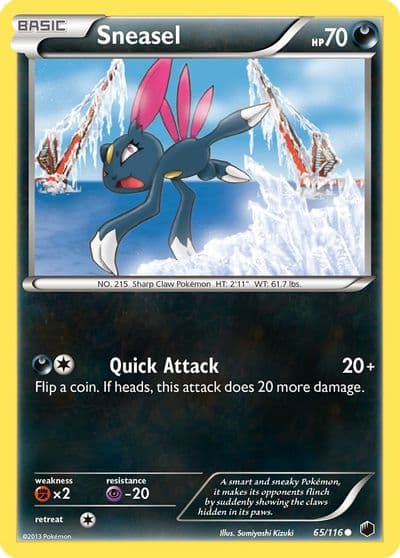 Sneasel Plasma Freeze Pokemon card