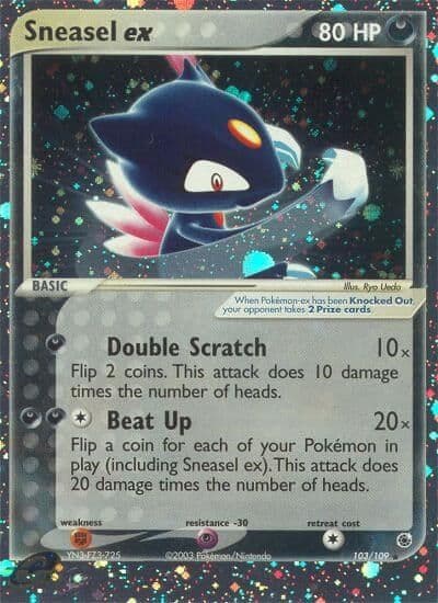Sneasel ex Ruby and Sapphire Pokemon card