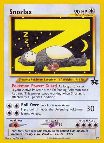 Snorlax WoTC Promo Pokemon card