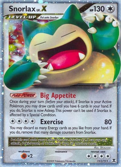 Snorlax Lv.X Rising Rivals Pokemon card