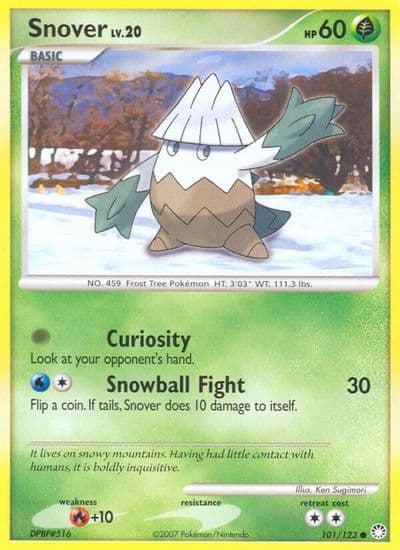 Snover Mysterious Treasures Pokemon card