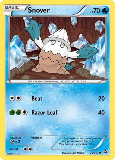 Snover Plasma Blast Pokemon card