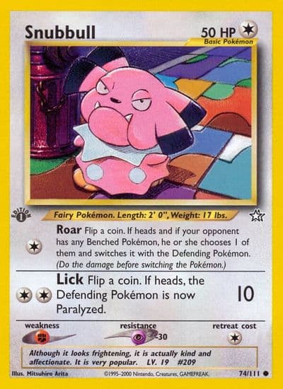Snubbull Neo Genesis Pokemon card