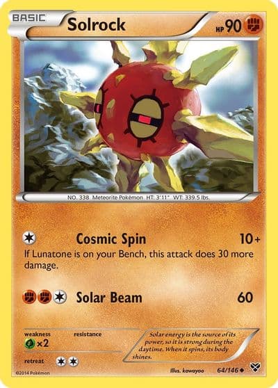 Solrock XY Base Set Pokemon card