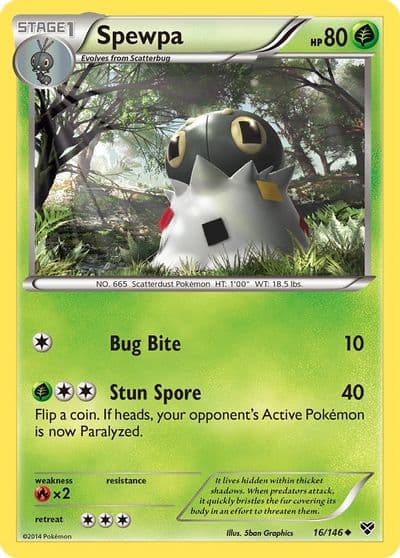 Spewpa XY Base Set Pokemon card