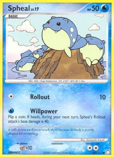 Spheal Mysterious Treasures Pokemon card