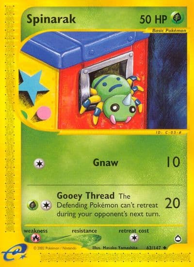 Spinarak (62) Aquapolis Pokemon card