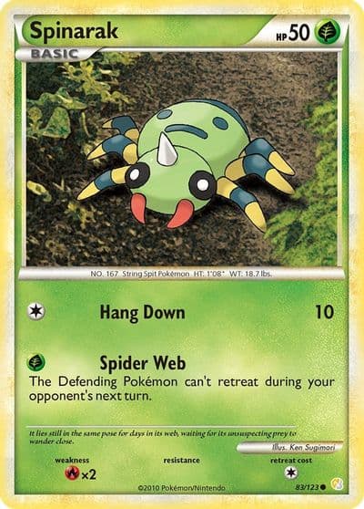 Spinarak HeartGold SoulSilver Pokemon card