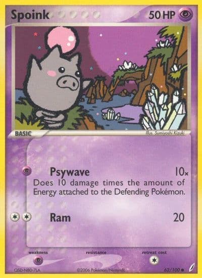 Spoink Crystal Guardians Pokemon card