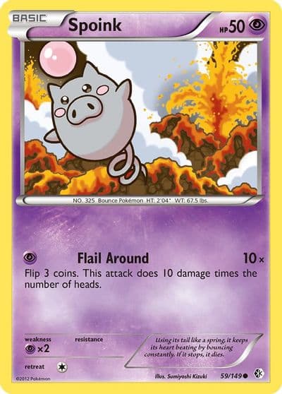 Spoink Boundaries Crossed Pokemon card