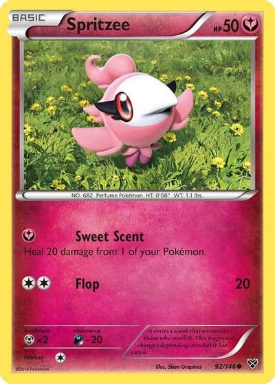 Spritzee XY Base Set Pokemon card