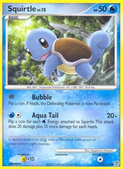 Squirtle Secret Wonders Pokemon card