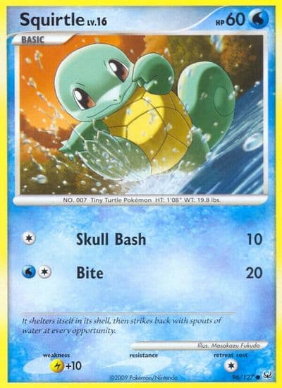 Squirtle Platinum Pokemon card