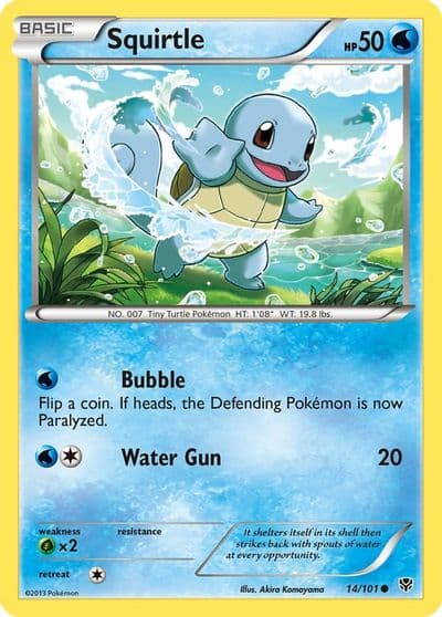 Squirtle Plasma Blast Pokemon card