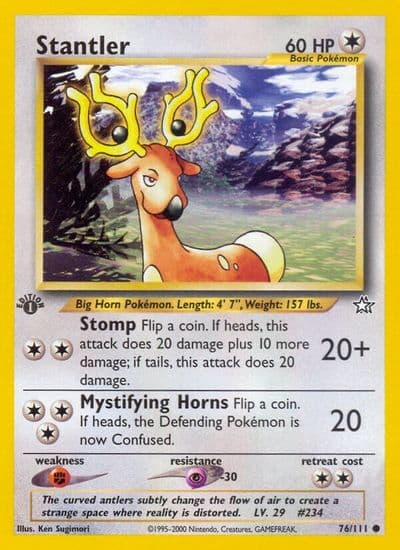 Stantler Neo Genesis Pokemon card