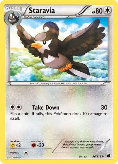 Staravia Plasma Freeze Pokemon card