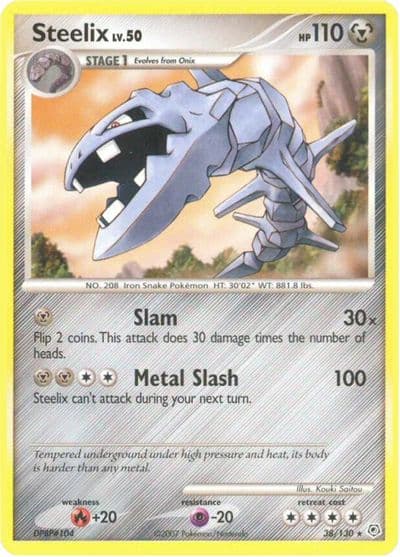 Steelix Diamond and Pearl Pokemon card