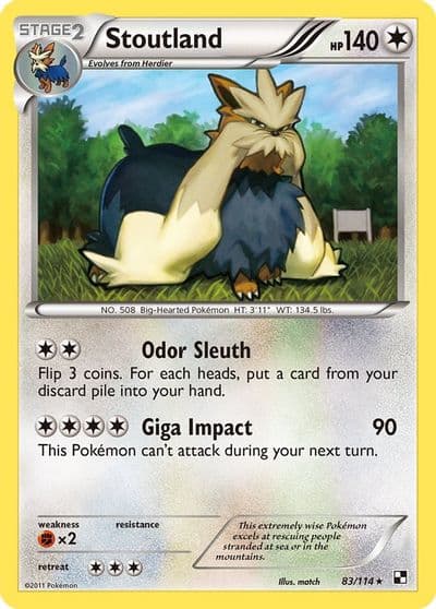 Stoutland Black and White Pokemon card