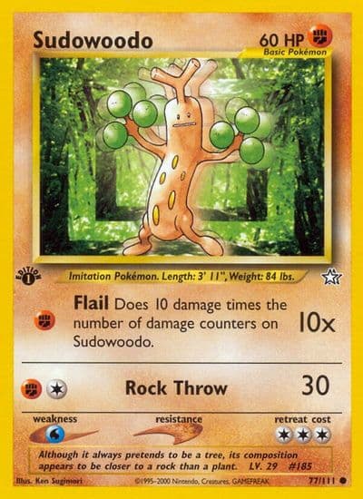 Sudowoodo Neo Genesis Pokemon card