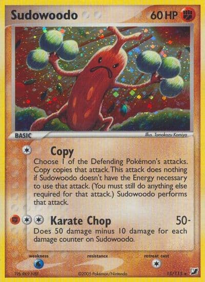 Sudowoodo Unseen Forces Pokemon card