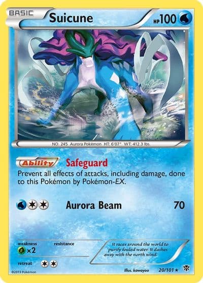 Suicune Plasma Blast Pokemon card