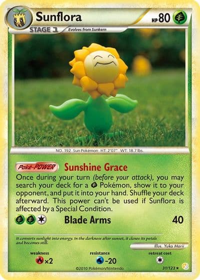 Sunflora HeartGold SoulSilver Pokemon card