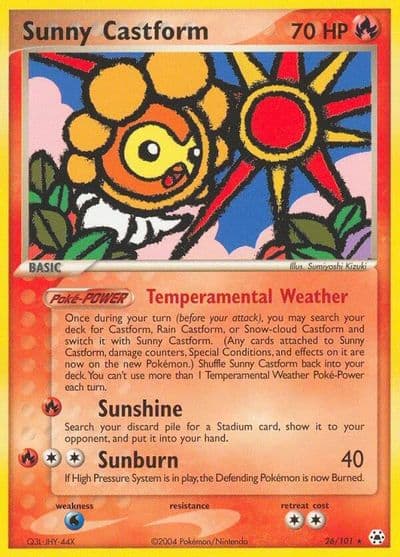 Sunny Castform Hidden Legends Pokemon card