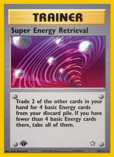 Super Energy Retrieval Neo Genesis Pokemon card