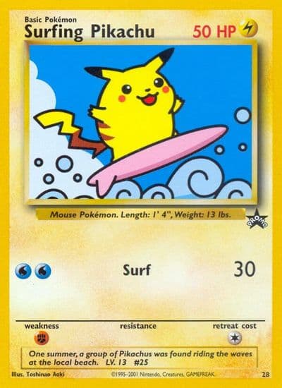 Surfing Pikachu WoTC Promo Pokemon card