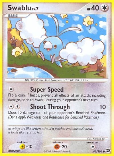 Swablu Great Encounters Pokemon card