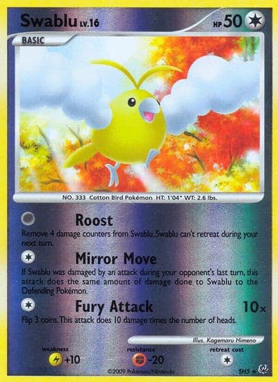 Swablu (Shiny) Platinum Pokemon card