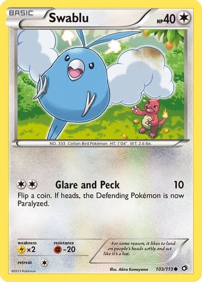 Swablu Legendary Treasures Pokemon card