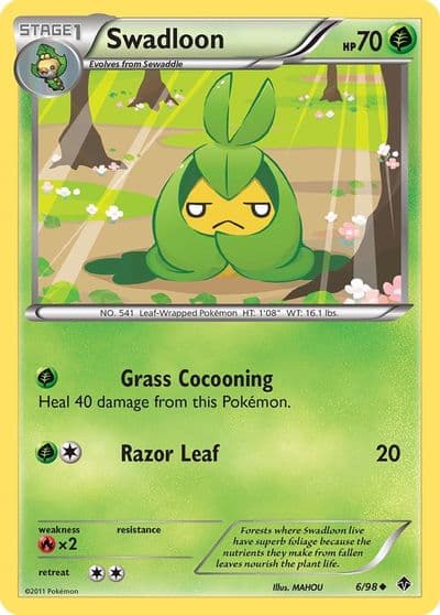 Swadloon (6) Emerging Powers Pokemon card