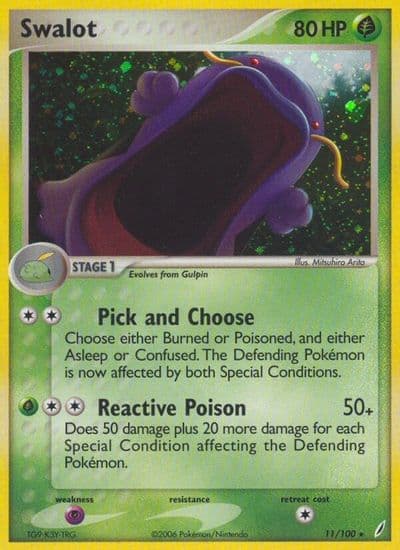 Swalot Crystal Guardians Pokemon card