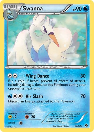 Swanna Emerging Powers Pokemon card