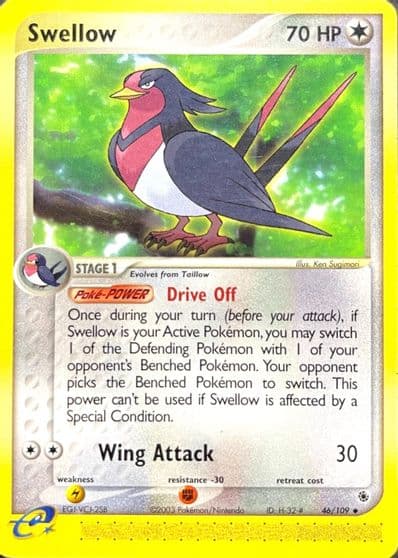 Swellow Ruby and Sapphire Pokemon card