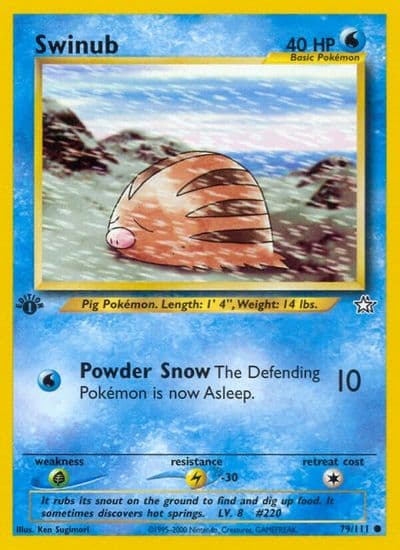 Swinub Neo Genesis Pokemon card