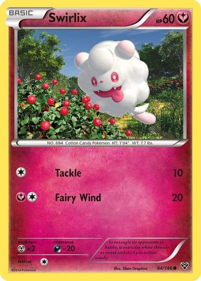 Swirlix XY Base Set Pokemon card