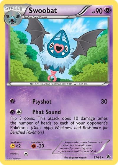 Swoobat Emerging Powers Pokemon card