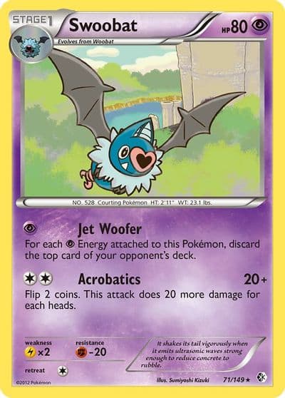 Swoobat Boundaries Crossed Pokemon card