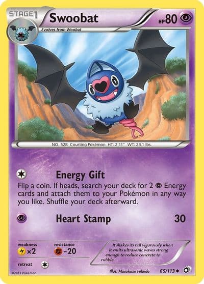 Swoobat Legendary Treasures Pokemon card